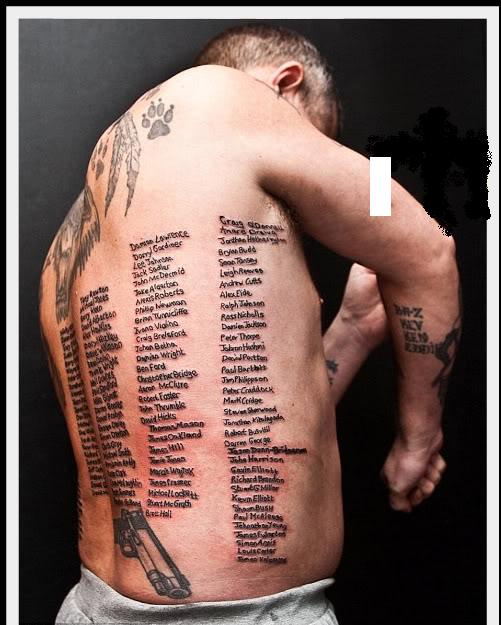 fallen soldier tattoo. Shaun Clark tattoos and body